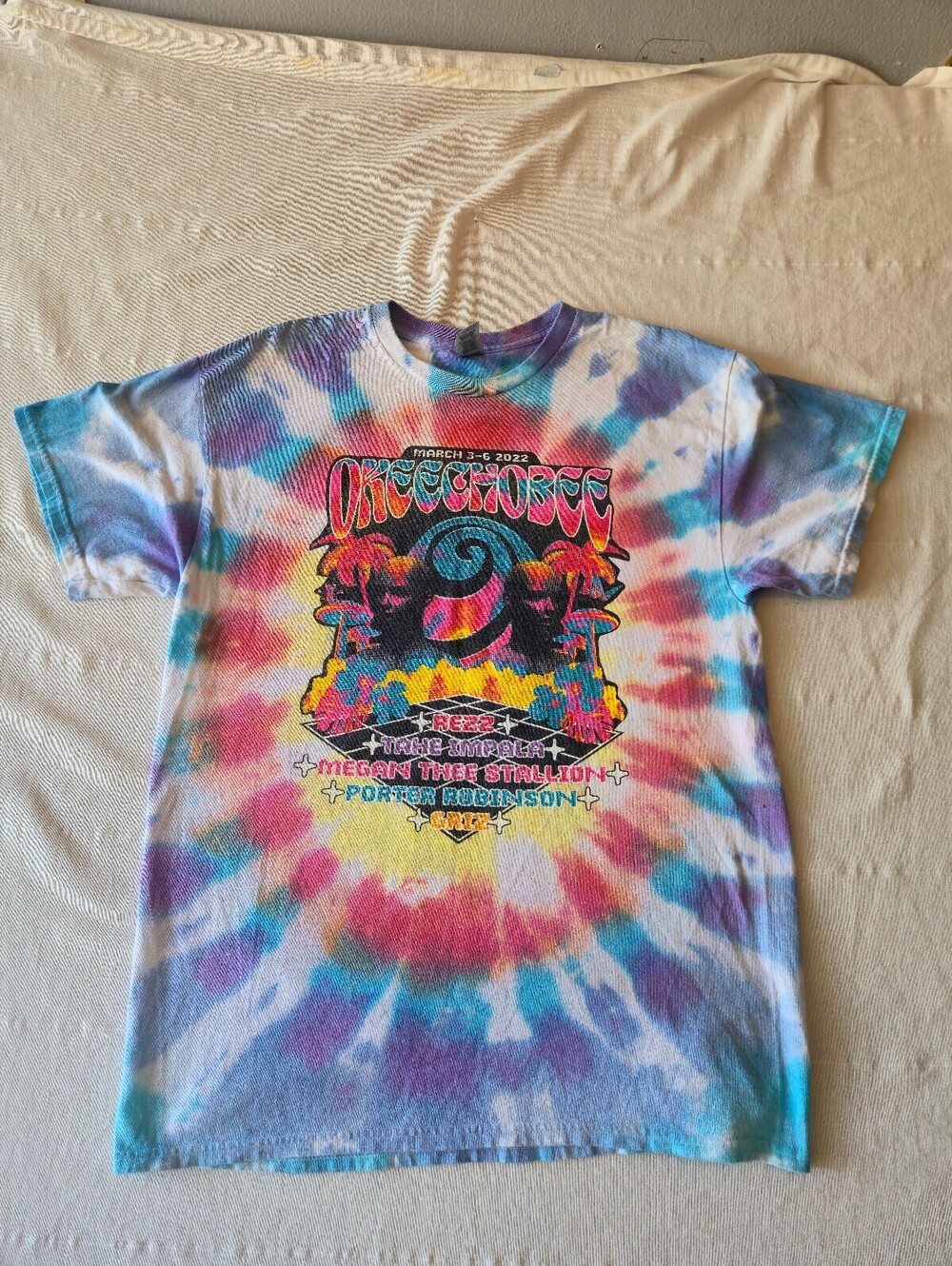 Okeechobee 2022 Tie-Dye Festival T-Shirt Large Heavy Cotton
